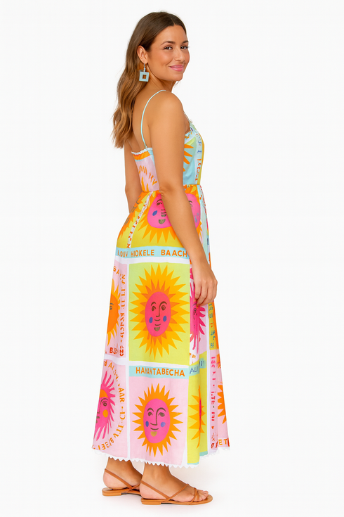 'Harajuku' Sun Print Maxi Dress Celes Fashion